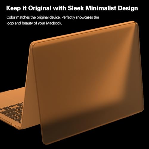 KEROM Orange Clear Case for MacBook Air 13 inch 2026 M5, 2022-2025 M4/M3/M2 A3240 A3113 A2681, Matte Plastic Hardshell & Keyboard Cover for Mac Air 13.6 inch Case, Frosted Orange Clear by KEROM - Used condition - Image 4