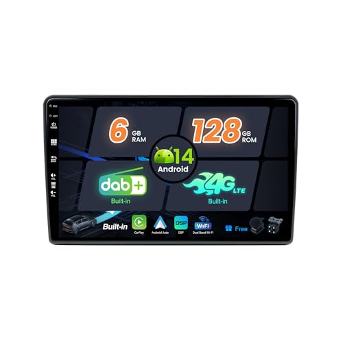 SXAUTO【Built-in 4G DAB】Android 14 6G+128G Car Stereo For Fiat Ducato/Citroen Jumper/Peugeot Boxer Wireless CarPlay/Android Auto Camera MIC IPS 9 Inch 2 Din GPS Sat Nav SWC Fast-boot 360-CAM HDMI
