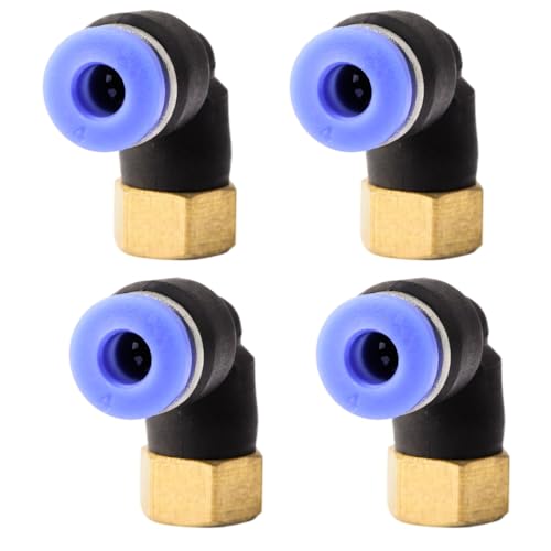4 pcs. 4mm-M5 PT femelle angle 90° raccords pneumatiques Raccords air comprimé pour tuyaux à emboîter Raccords rapides pneumatiques