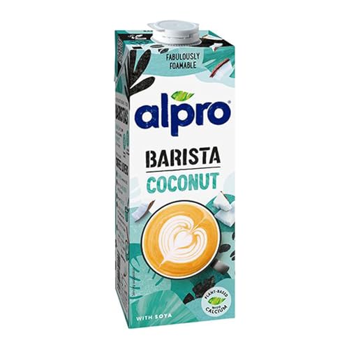 Alpro Barista Boisson longue durée à base de noix de coco – Idéal pour le café – Mousse végétalienne sans produits laitiers et sans lactose – 1 l (lot de 8)