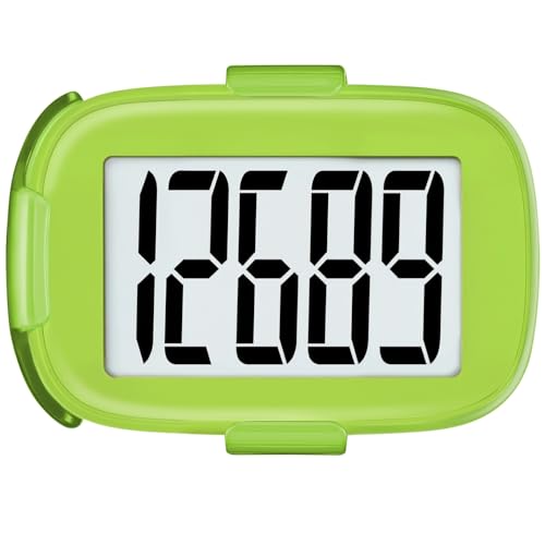 Pedometer Walking Simple 3D Step Counter with Clip and Lanyard, Activities Fitness Tracker Without Smartphone, Accurate Step Tracker for Women, Men, Seniors-Green