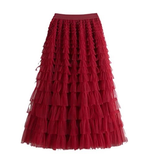 Robe longue en tulle bordeaux taille 44 par Dninmim pour femme