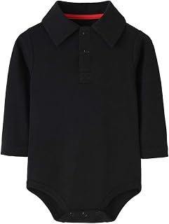 Teach Leanbh Baby Polo Bodysuit Cotton Long Sleeve Pure Color Shirt 3-24 Months Price In India