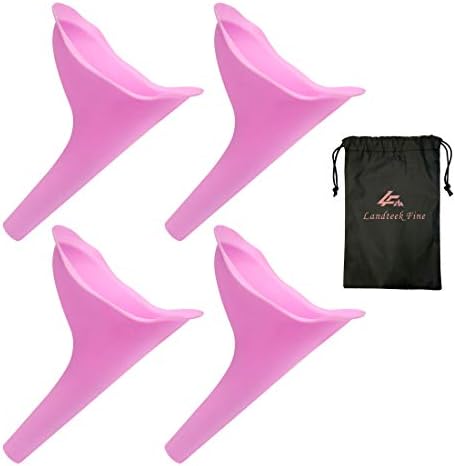 Landteek Female Urination Device Travel Camping Outdoor Standing Pee Reusable Urinal Women Funnel Portable Urine Urinary 4 PCS