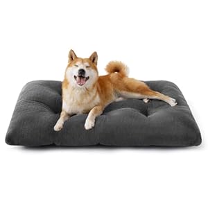 BEDSURE Hundebett Waschbar Groß - Hundekissen Bett Beruhigende Hundematratze mit Rutschfestem Boden, Warmes Kissen für Große Haustiere, Grau, 89x58x8cm
