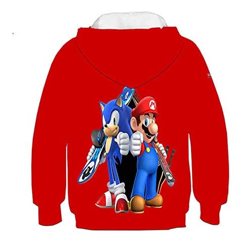 Boys Girls Hoodies 3D Print Boys Hoodie Sonic The Hedgehog Hoodies Polyester Children S Hoodie Girls Tops Baby Boys Clothing Sonic Pullover 4 To 14-Tw010033 Cover