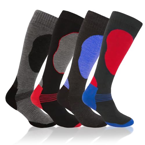 i-Smalls Men's Performance Ski Socks Knee High Compression Support Warm, Breathable & Cushioned Winter Socks (6-11)