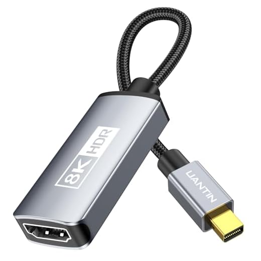 UANTIN 8K Mini DisplayPort to HDMI Adapter 4K 120Hz/ 8K 60Hz, High-Speed Thunderbolt 2 (DP) to HDMI Braided Converter, Male to Female, Mini Display Port for MacBook Air/Pro, Mac mini, Surface Pro/Dock