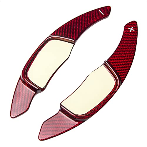 SK CUSTOM Steering Wheel Shift Paddle Extended Shifter Trim Cover Compatible with Volkswagen Golf 7 Scirocco SAGITAR GLI LAMANDO GTS Polo GTI Carbon Fiber Car Accessories Gloss Red