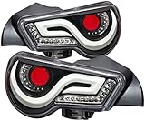 Compatible/Replacement For 2013-2016 Scion FR-S / 2013-2018 Subaru BRZ /2017-2018 Toyota 86 Tube White Streak Led Tail Lights Black Housing/Clear Lens