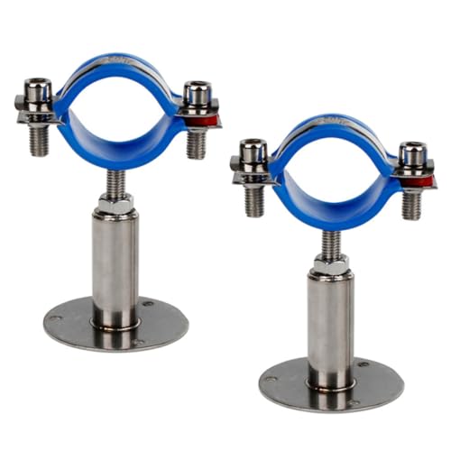 GRADENEVE 2pcs Adjustable 304 Stainless Steel Tube Clamp Bracket Φ45-48mm, Gas Hose Fixing Clip for Plumbing and Industrial Pipe Support, Water and Gas Hose Holder
