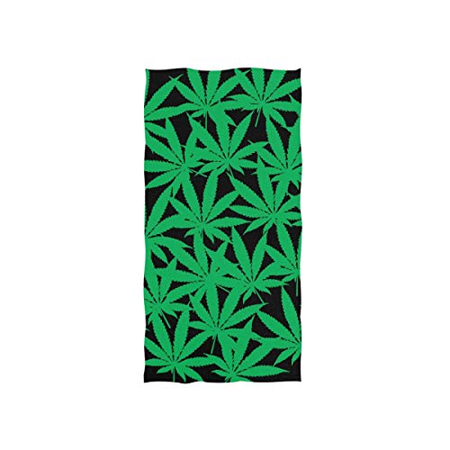 DerlonKaje Green Leaf Weeds Hand Towel Soft Bath Towel Eco-Friendly Towel for Home,Bathrooms, Pool and Gym (30 X 15 in)