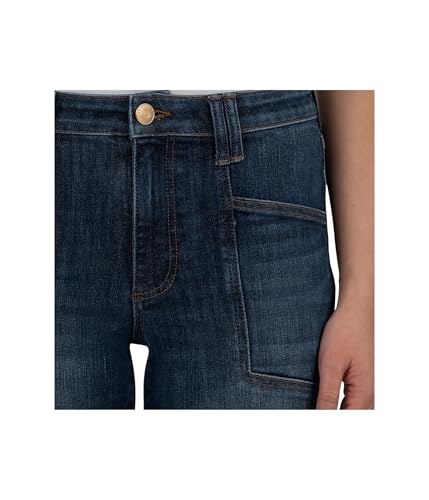 KUT from the Kloth Women's Kelsey High-Rise Flare Frt Pockets Inset Raw Hem in Precocious4