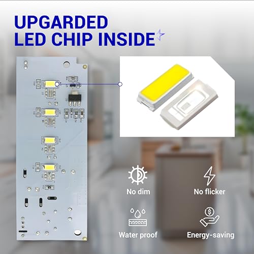 BlueStars 2 PCS W10515057 & 1 PCS W10515058 Refrigerator LED Light - Compatible with Whirlpool WRS322FDAB00 WRS322FDAB01 Kenmore 10651729410 10641129211 Maytag MSB27C2XAM00 MSB27C2XAW00 Refrigerator by BlueStars - Image 4