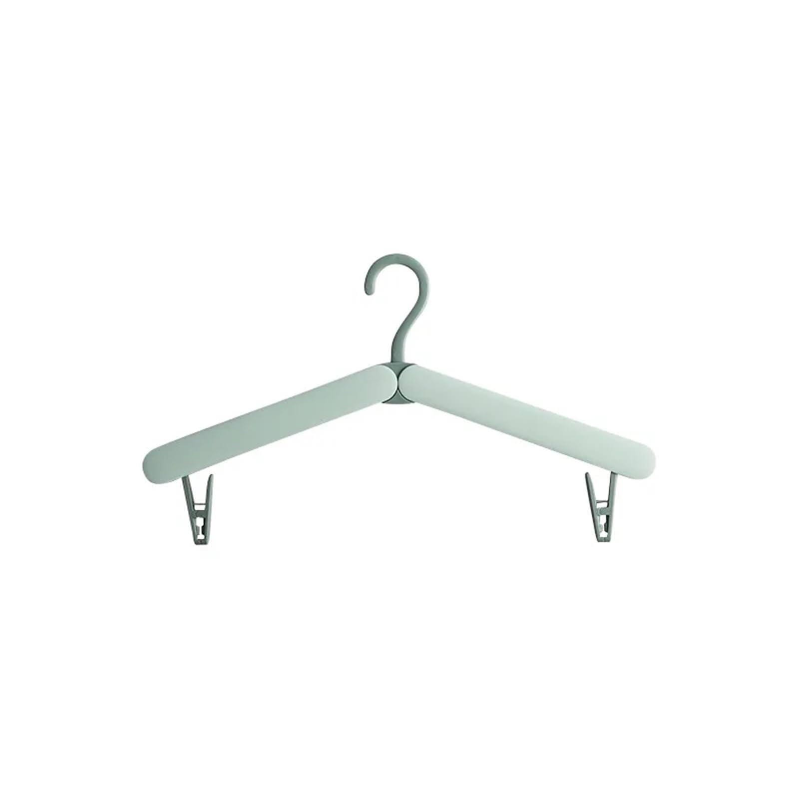Travel Hangers Portable Solid Color Mini Folding Clothes Rack Telescopic Travel Drying Household Space Saving Hanger(Green)