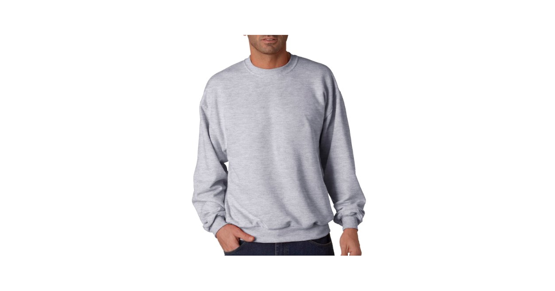 Jerzees Men's 562MR Crew Neck Sweatshirt, Ash, Medium at