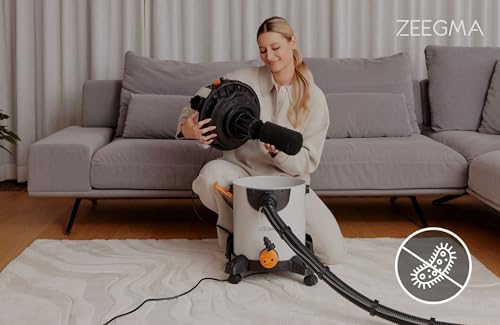 ZEEGMA ZONDER WASH – 1400W Nass- und Trockensauger mit 4L Wassertank, HEPA-Filter, 13m Aktionsradius, inklusive umfangreichem Zubehör, ideal für Teppiche, Polster und Hartböden