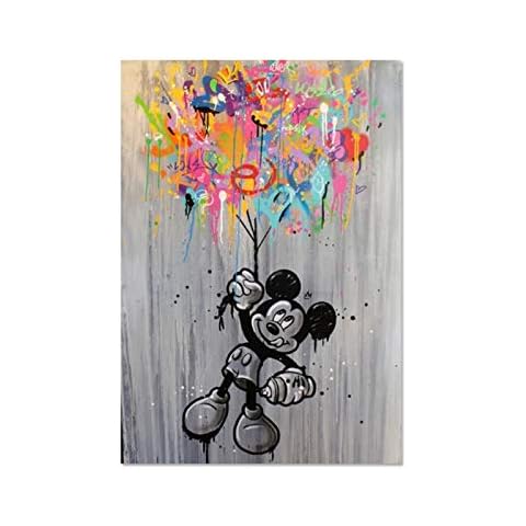 Mickey Mouse Street Art Canvas Paintings Graffiti Art Canvas Prints Wall Cartoon Animal Pictures Cover