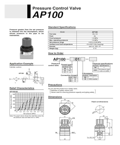 Soupape de surpression AP100-01 régulateur de pression pneumatique précis - 4