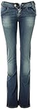 Used-Waschung Killah Damen Jeans Hose gerades Bein Ziernähte Used-Waschung (Blau, W28)