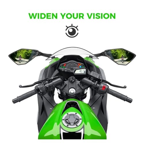 Espejos retrovisores plegables negros para moto Ninja 300 250 ZX6R y EX300 ABS 4