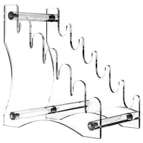 6-Tier Acrylic Knife Holder Display Rack, Removable Knife Stand, Lightweight Pocket Knife Organizer Case for Display and Storage