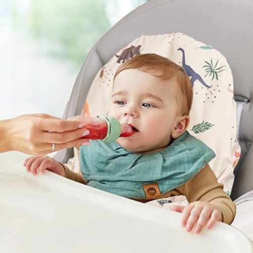 High Chair Cushion with Cover Pad for IKEA Antilop Babies Toddlers Inflatable & Reversible Built-in Inflatable Cushion Lemon White