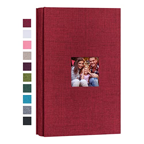 Mublalbum 4x6 Photo Album, 300 Pockets, Linen Cover with Window,Red