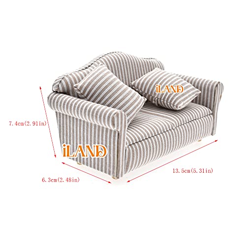 Iland Miniature Wooden Dollhouse Furniture Set: Sofa, Cabinets, Coffee Table For Dollhouse Living Room (Classic Doll Furniture 7Pcs) #TOP3