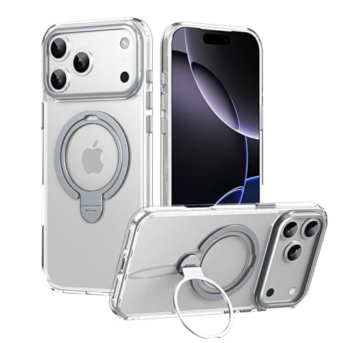 Coque iPhone 17 Pro avec anneau support et dos givré antichoc