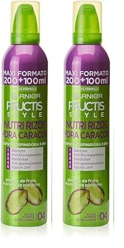 Garnier Fructis Style Espuma Hidra-Rizos 5 Acciones, 200 ml (Paquete de 2)