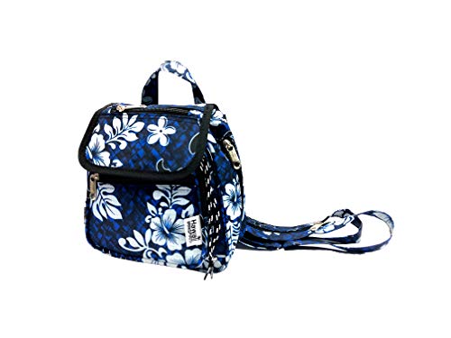 Hawaii Print 09 Small Lady Backpack (Honu Lauhala - Navy)