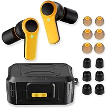 Bluetooth 6.0 Jobsite Earbuds, 70H Playtime, IP56 Waterproof, 30dB SNR Noise Cancelling, ENC, Heavy Duty True Wireless Ear Buds for Outdoor Work, Construction with 12pcs Earplugs
