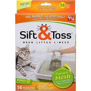 Carol Wright Gifts As Seen On TV Sift & Toss Mesh Litter Liners(Size-Large) 14 Liners