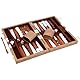 Gesserit Backgammon-Set für 2 Spieler - Klassisches Brettspiel für Erwachsene Mit Hochwertigem PU-Lederetui - Tragbar und Reisefreundlich (Retro-Braun, 11 Zoll)