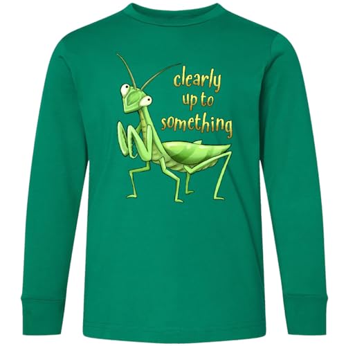 inktastic Praying Mantis- Clearly Up to Something Youth Long Sleeve T-Shirt