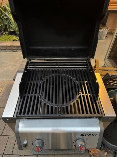 GriHero 44,5CM Gusseisen Grillrost mit Abnehmbarem Rundem Zubehör für Weber Spirit I & II 300 Series, Spirit E/S 310 320 330, Spirit 700, Platinum B/C, Genesis 1000-3500, Gourmet BBQ Rost System 8847