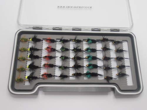 Montana Trout Fishing Flies, 40 Flies, Boxed Set, Mixed Colour, Size 10/12 NBX26