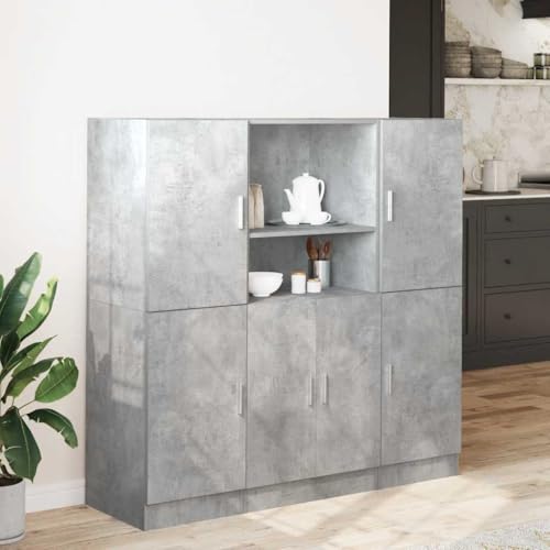 Meuble pour vaisselle gris béton 3 pièces modulable