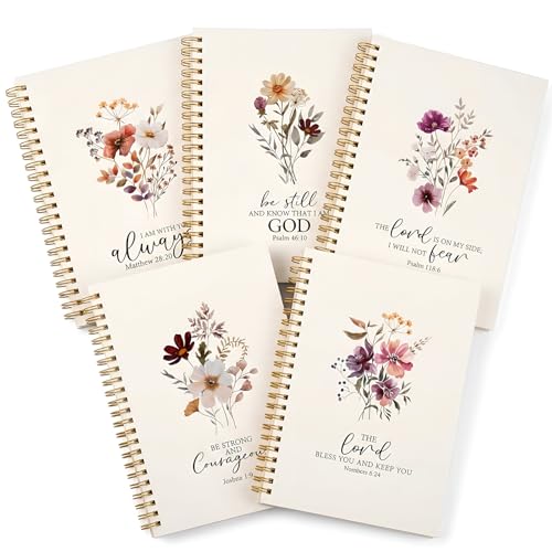 Gueevin 5 Pack Spiral Notebook Aesthetic School Supplies A5 Wide
