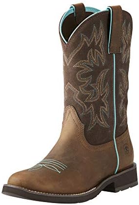 Ariat Womens Delilah Round Toe Western Boot Distressed Brown/Fudge 8