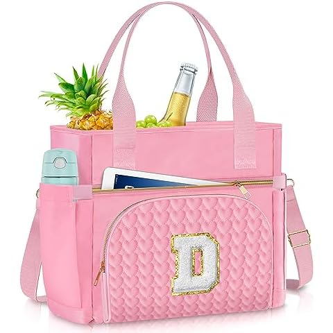 QLOVEA Personalized Pink Lunch Bag Cover