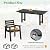 AMERLIFE 7-Piece HDPE Outdoor Dining Table Set with 6 Chairs, 71" L Patio Dining Furniture Set with Umbrella Hole, Modern Dinner Table & Chairs Set for Garden, Backyard, Poolside, Black