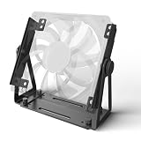 VORZOKISPL Computer Fan Stand - 120mm 140mm PC Fan Desk Stand, Heavy Duty Metal Adjustable Mount with 360° Rotation, Desktop Cooling Stand for PC, Router & Electronics (Fan Not Included)