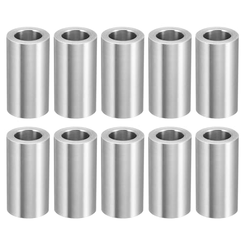 PATIKIL M12 Aluminum Spacers, 10 Pcs Metal Spacer Aluminum 12.7mm ID x 20mm OD x 38.1mm L Aluminum Spacer Screw Standoff Round for 1/2