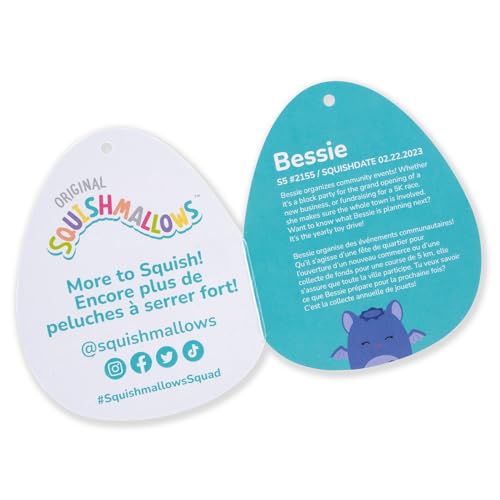 Image of Squishmallows Original 5-Inch Bessie Blueberry Bat - Official Jazwares Plush