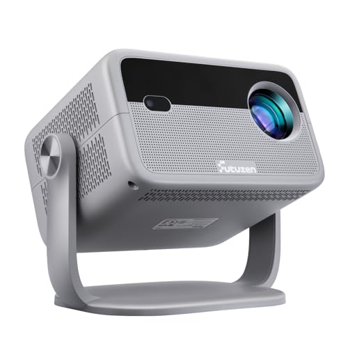 Proiettore 4K【E-Focus/Auto Keystone】Proiettore Portatile Girevole a 360°, 600 ANSI Wifi Bluetooth Videoproiettore 1080P 4K Support, Home Cinema Controllo Vocale Proiettores per Smartphone/HDMI/USB