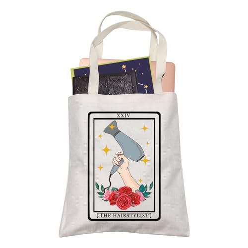 LEVLO Hair Stylist Gift XXIV The Hairstylist Shopping Bag Tarot Barbershop Reusable Book Tote Bag for Women BFF(The Hairstylist)