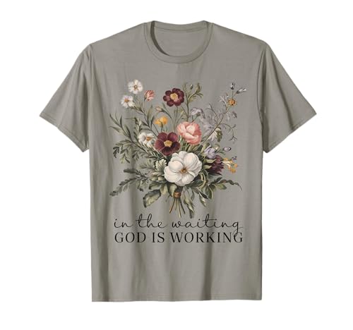 In The Waiting God Is Working Vintage Floral Christian Gift