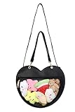 Fascinating Clear Candy Leather Handbag Kawaii Purse Transparent Backpacks Love Heart Shape...
